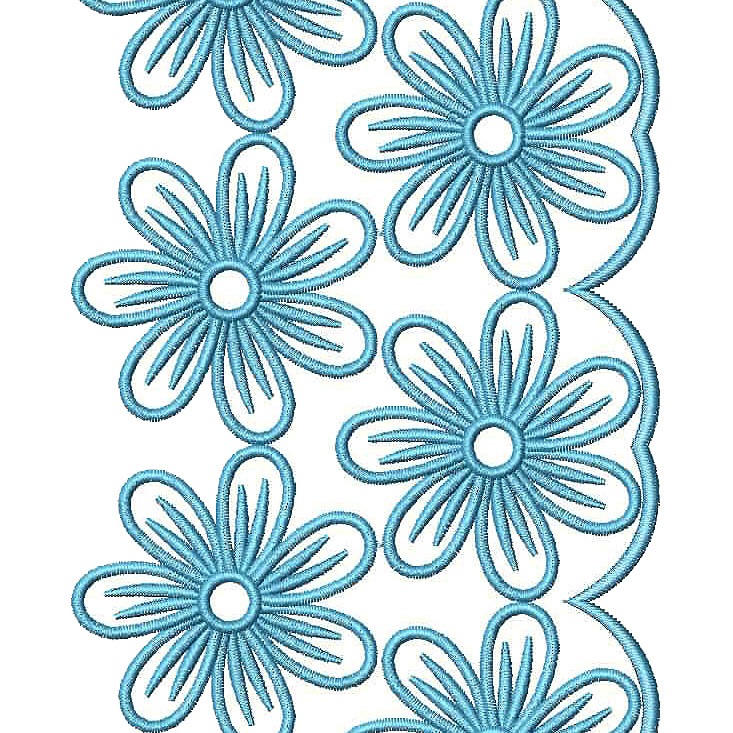 Beautifull Flowers Cut Work Embroidery Design 25194