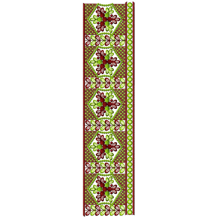 Blossom Border Embroidery Design 25044