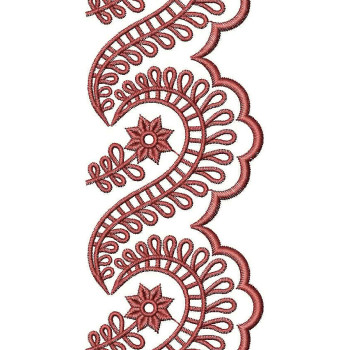 Half heart Shape Lace Embroidery Designs 24909