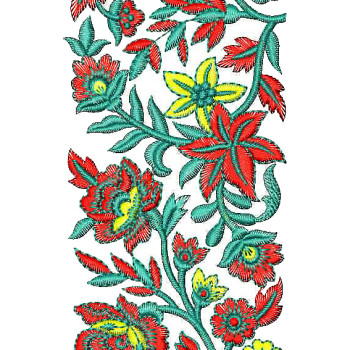 Colorful Embroidery Lace Machine Design 26157