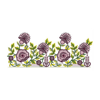 Cross Stitch Floral Border