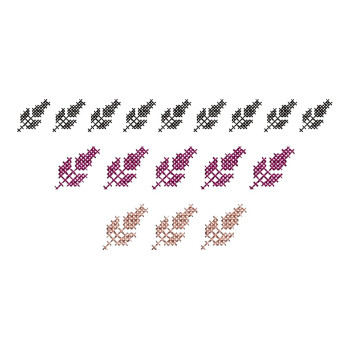 Cross Stitch Leaf Lace Embroidery Design