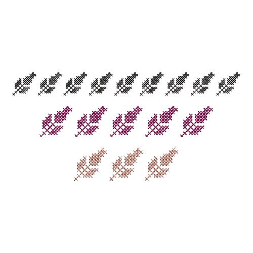 Cross Stitch Leaf Lace Embroidery Design