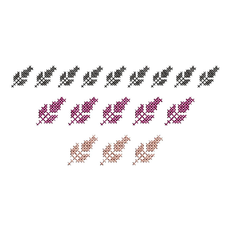 Cross Stitch Leaf Lace Embroidery Design