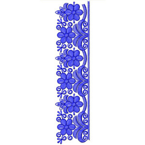 Curl Plant Border Embroidery Design 24817