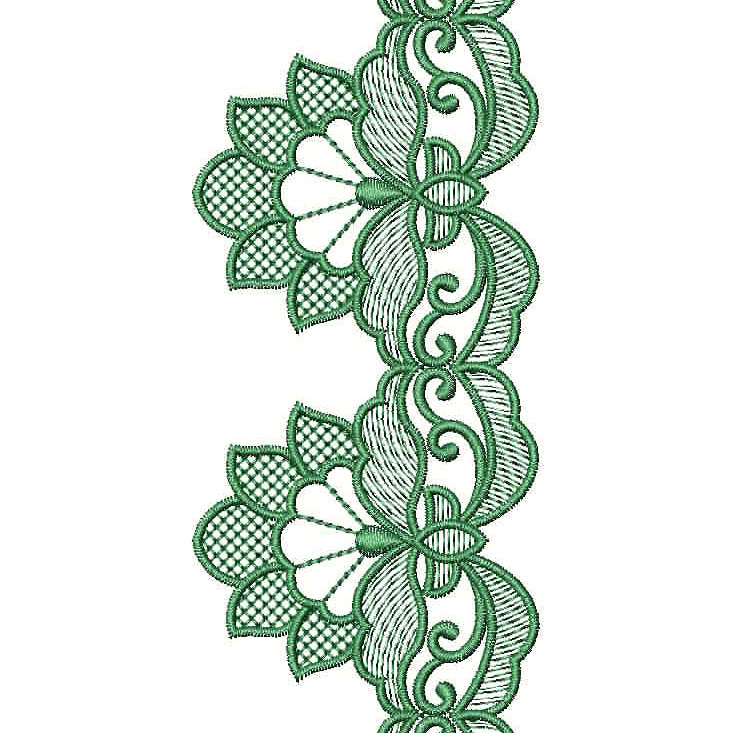 Cut Work Scarf Lace Embroidery Design 24905
