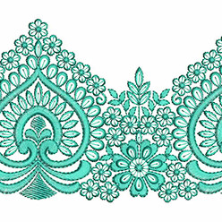 Damask Heart Shape Embroidery Border