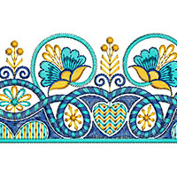 Decorative Colourfull Border Embroidery