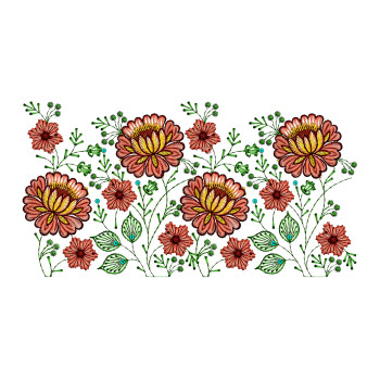 Embroidery Floral Border