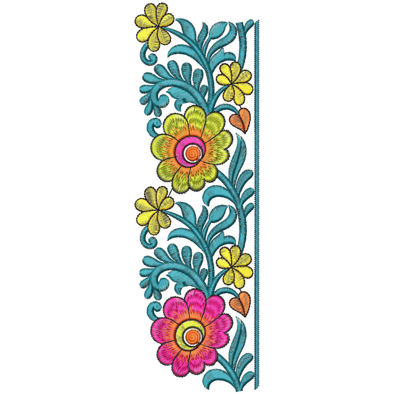 Embroidery Sash Dress Lace Border Embroidery Design