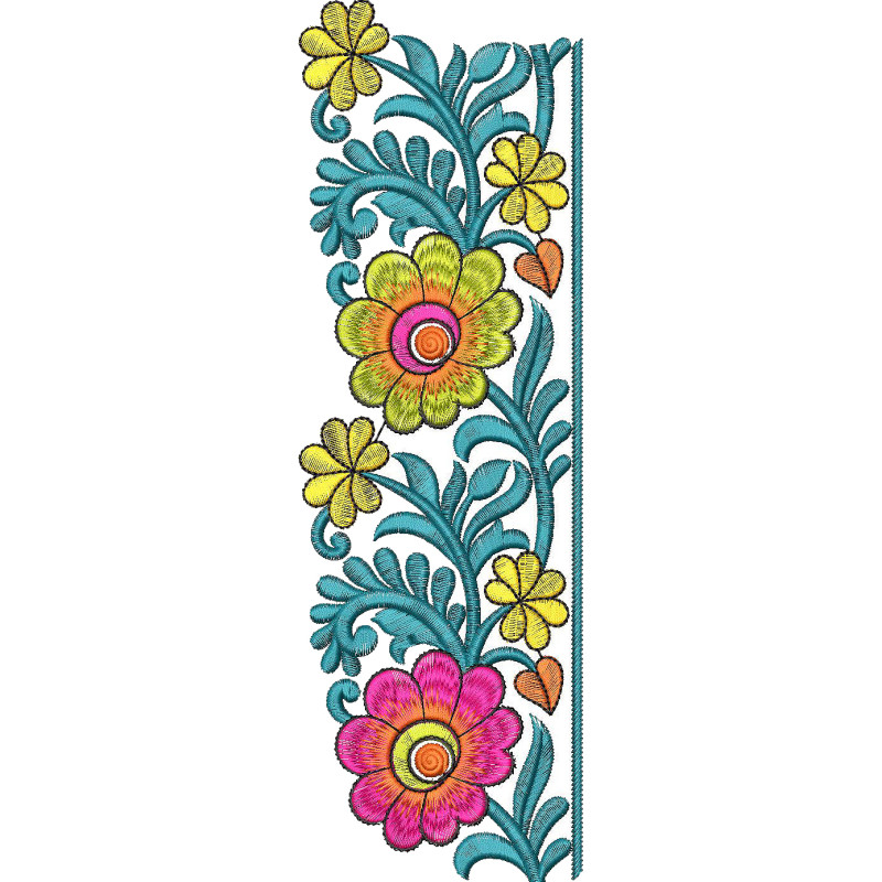 Embroidery Sash Dress Lace Border Embroidery Design