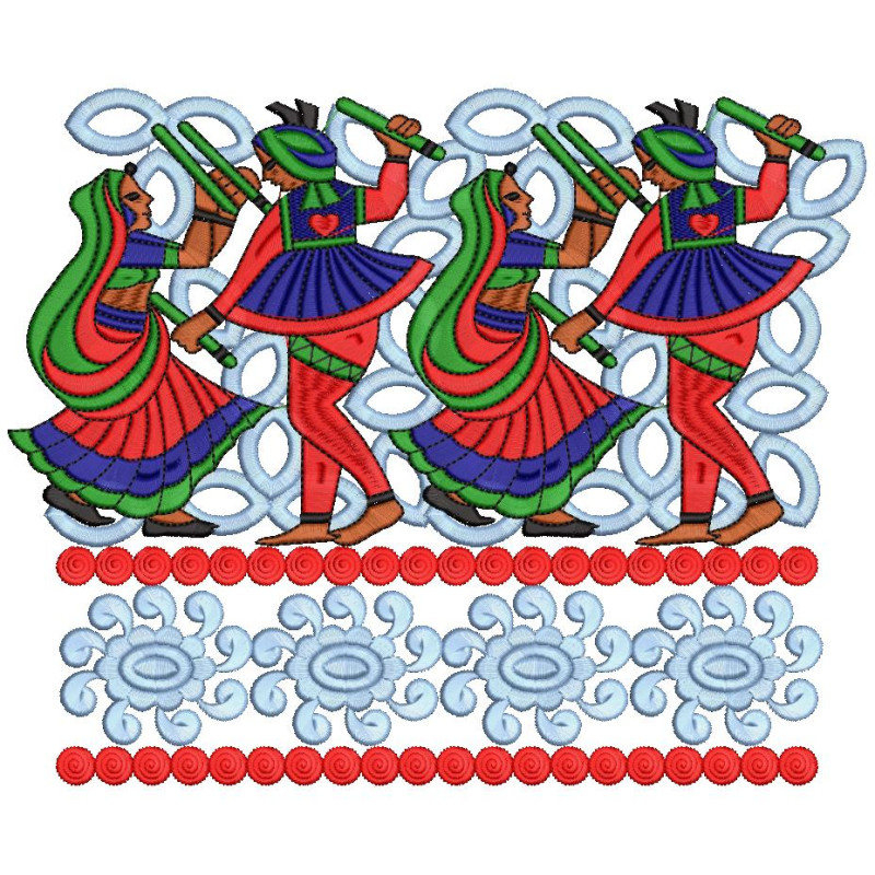 Enchanting Rajasthani Sussence Geometric Motifs Saree Embroidery Design