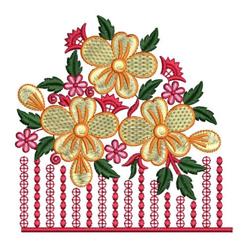 Exquisite Lace Mane Saree Corner Embroidery Design