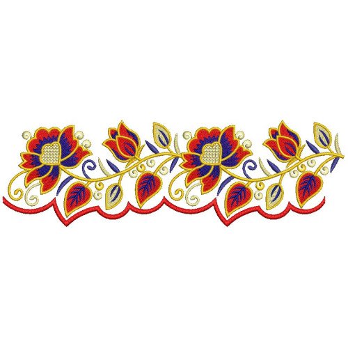 Exquisite Traditional Indian Saree Border Embroidery Design