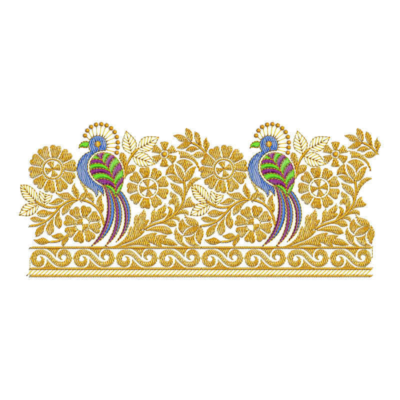 Fancy Bird Figure Embroidery Lace