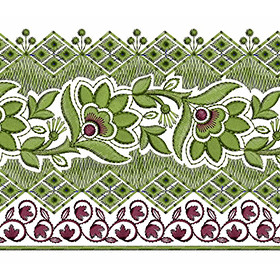 Flat Border Embroidery With Boring Pattern