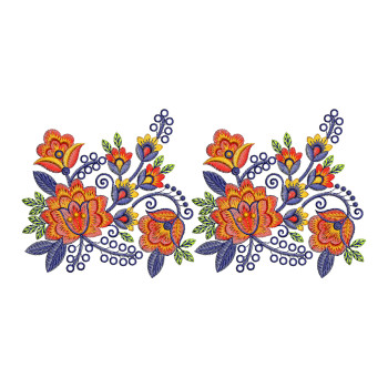 Floral Lace Machine Embroidery Design