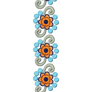 Floral Monogram Lace Embroidery Design 24638