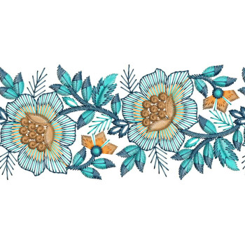Flower Border Embroidery Design