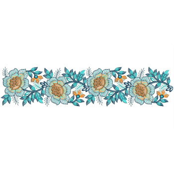Flower Border Embroidery Design
