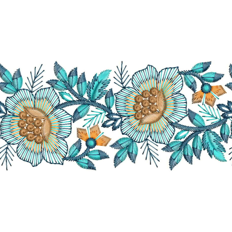 Flower Border Embroidery Design