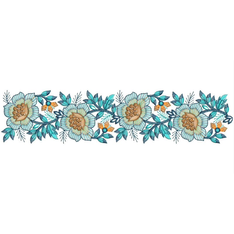 Flower Border Embroidery Design
