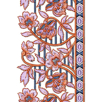 Flower With Geometric Embroidery Design Lace 26160