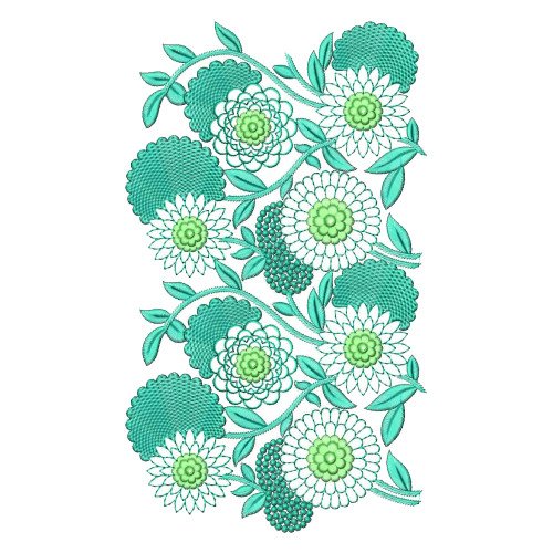 Folk Style Floral Embroidery Design 25119