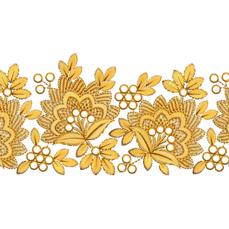 Golden Flower Lace Embroidery