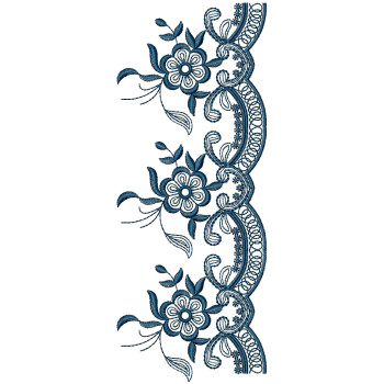 Gorgeous Floral Style Lace Embroidery Design DST 25590