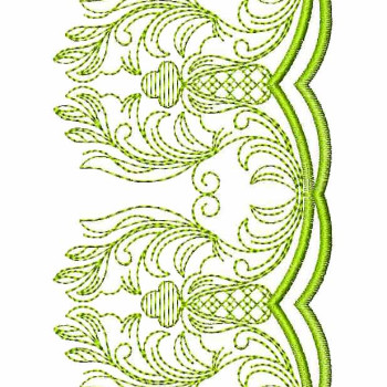 Green Lace Embroidery Design 26222