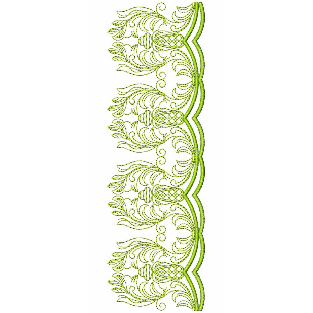 Green Lace Embroidery Design 26222
