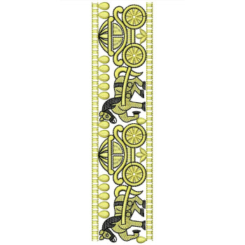 Horse Cart Lace Border Embroidery Design 24767