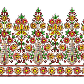 Kashmiri Embroidery Border Design