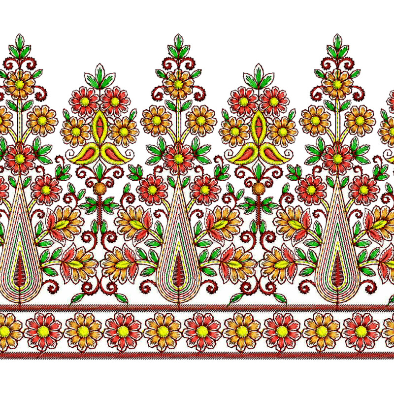 Kashmiri Embroidery Border Design