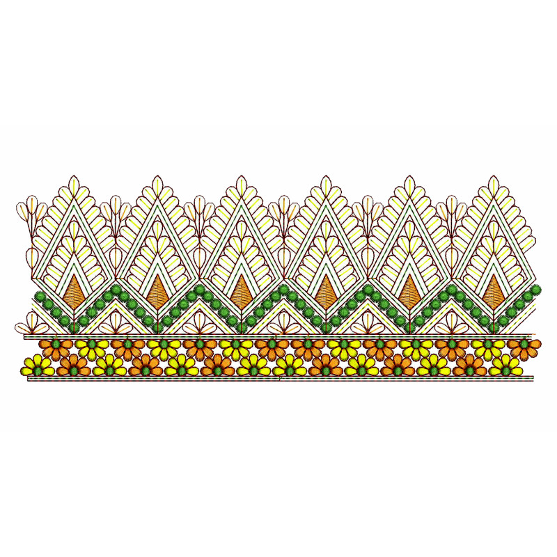 Kashmiri Stitch Border Embroidery
