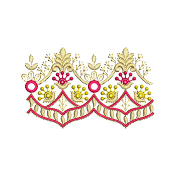 Kutch Style Mirror Work Lace Pattern