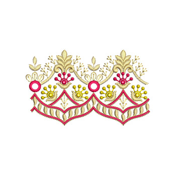 Kutch Style Mirror Work Lace Pattern