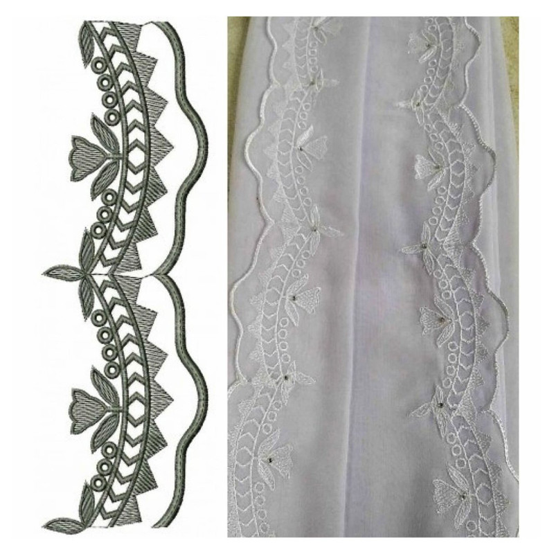 Latest Cut Work Lace Embroidery Design 25192