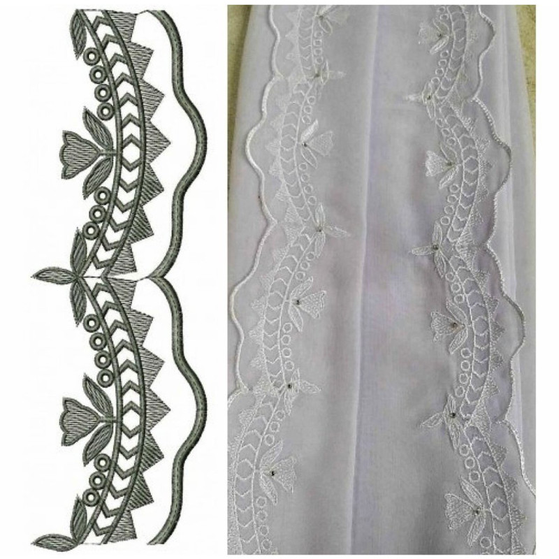 Latest Cut Work Lace Embroidery Design 25192