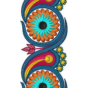 Machine Embroidery Lace Border Design 1236