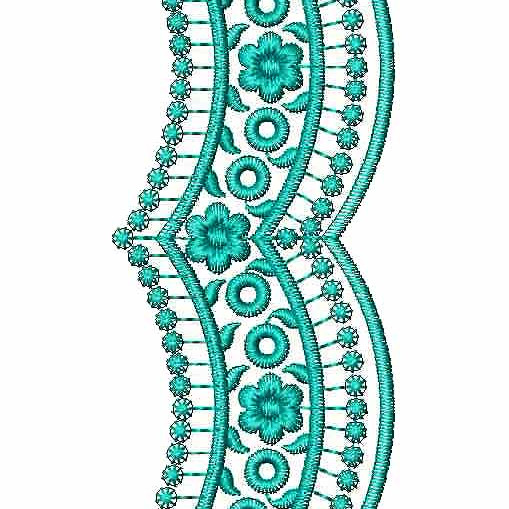 Machine Embroidery Lace Trim Design 26224