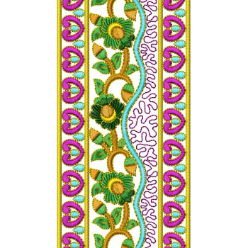 Metal Thread Lace Embroidery Design 25031