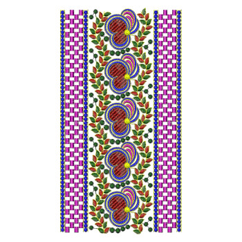 Metal Thread Pattern Lace Embroidery Design 25032