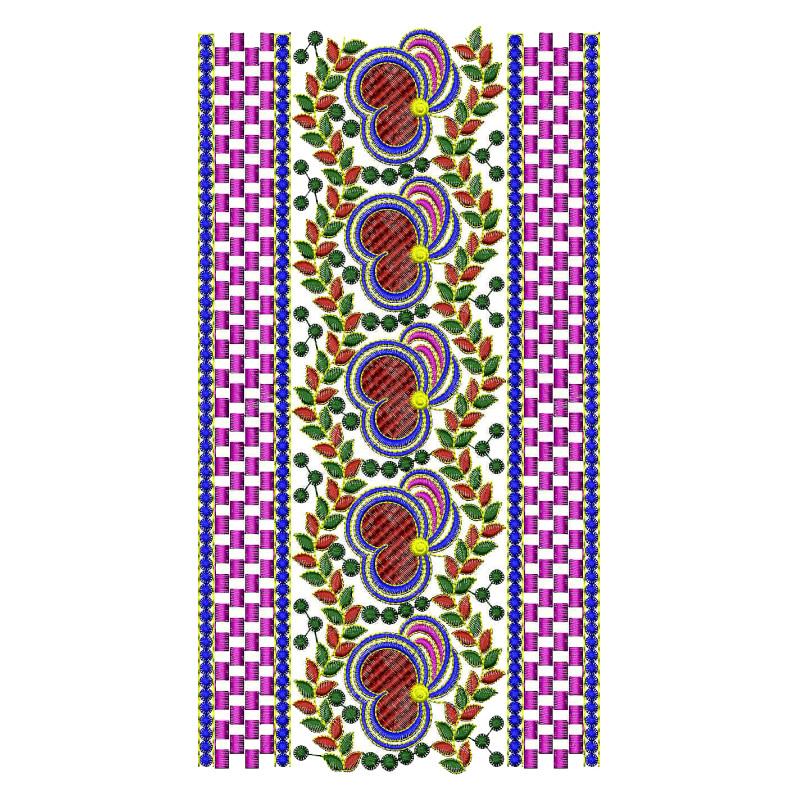 Metal Thread Pattern Lace Embroidery Design 25032