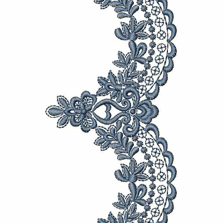 Oriental Floral Shawl Lace Embroidery Design 24906