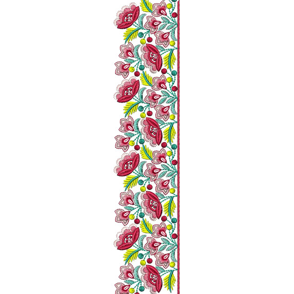 Red Roses Embroidery Lace Design 26104