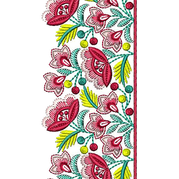 Red Roses Embroidery Lace Design 26104