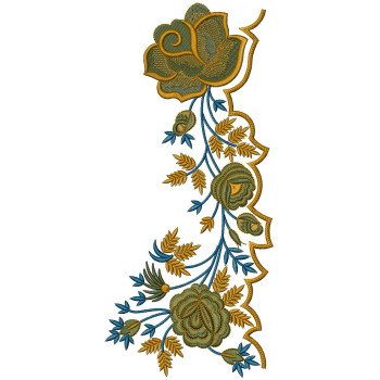 Rose Border With Cut Work Embroidery Design 25099