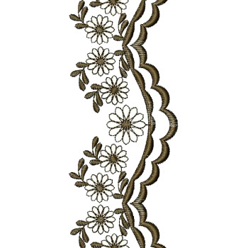 Scalloped Trim Lace Embroidery DST 25600